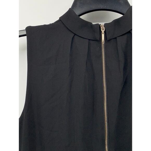 WHITE HOUSE BLACK MARKET Women's Black V-Neck Chocker Sleeveless Mini Dress SZ 2 - Picture 7 of 11